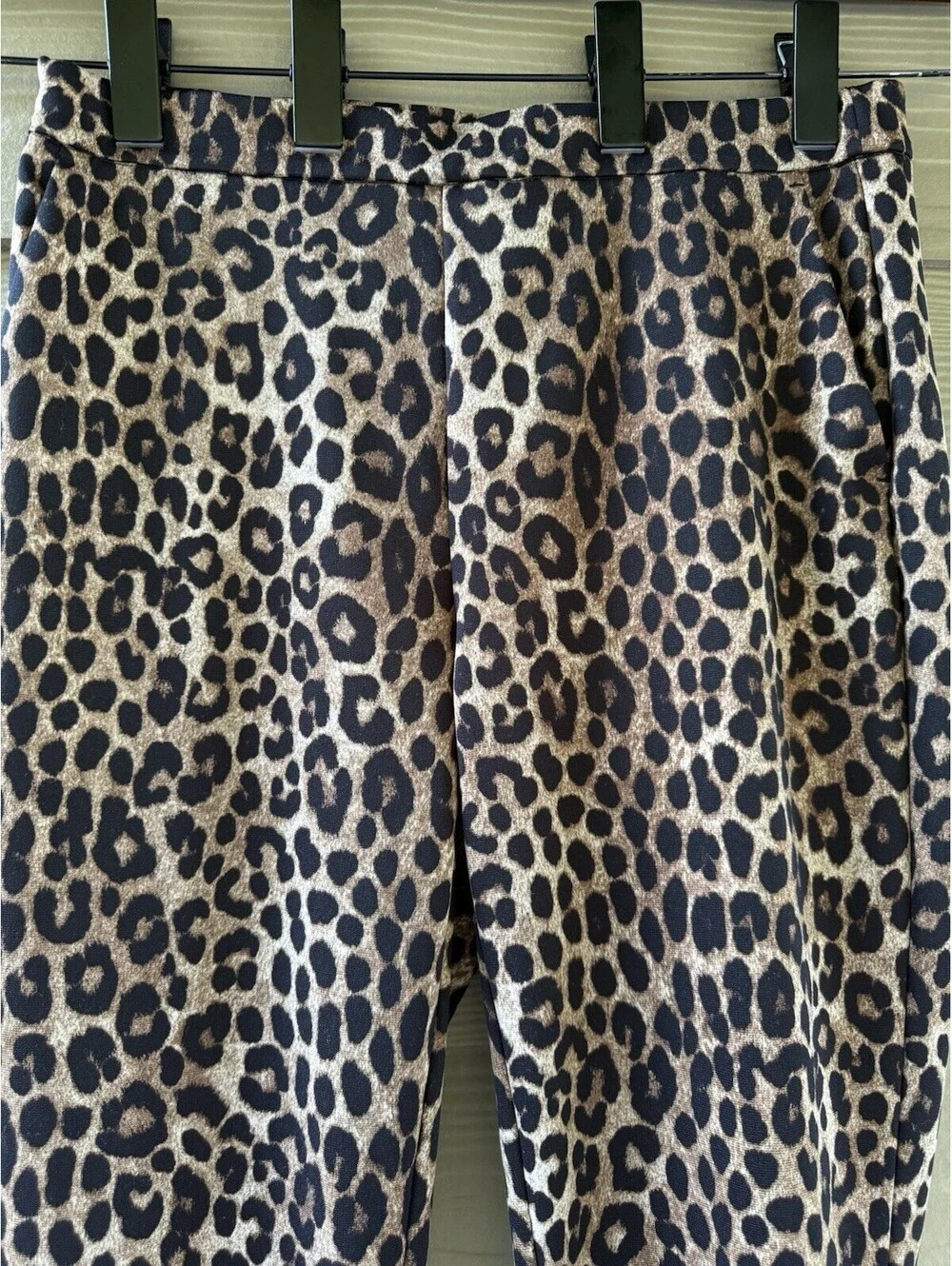 Michael Kors Women's Dark Camel Brown Leopard Print Pull On Leggings Size M